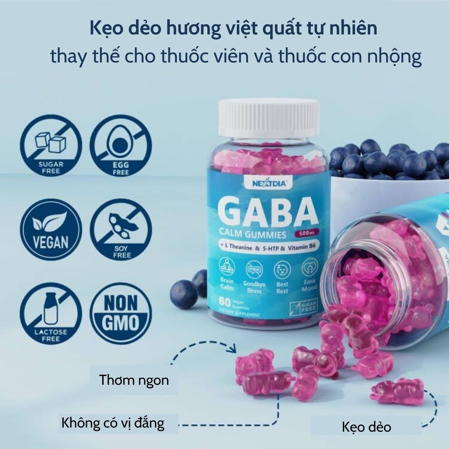 Gaba kẹo dẻo ổ não | 60 viên