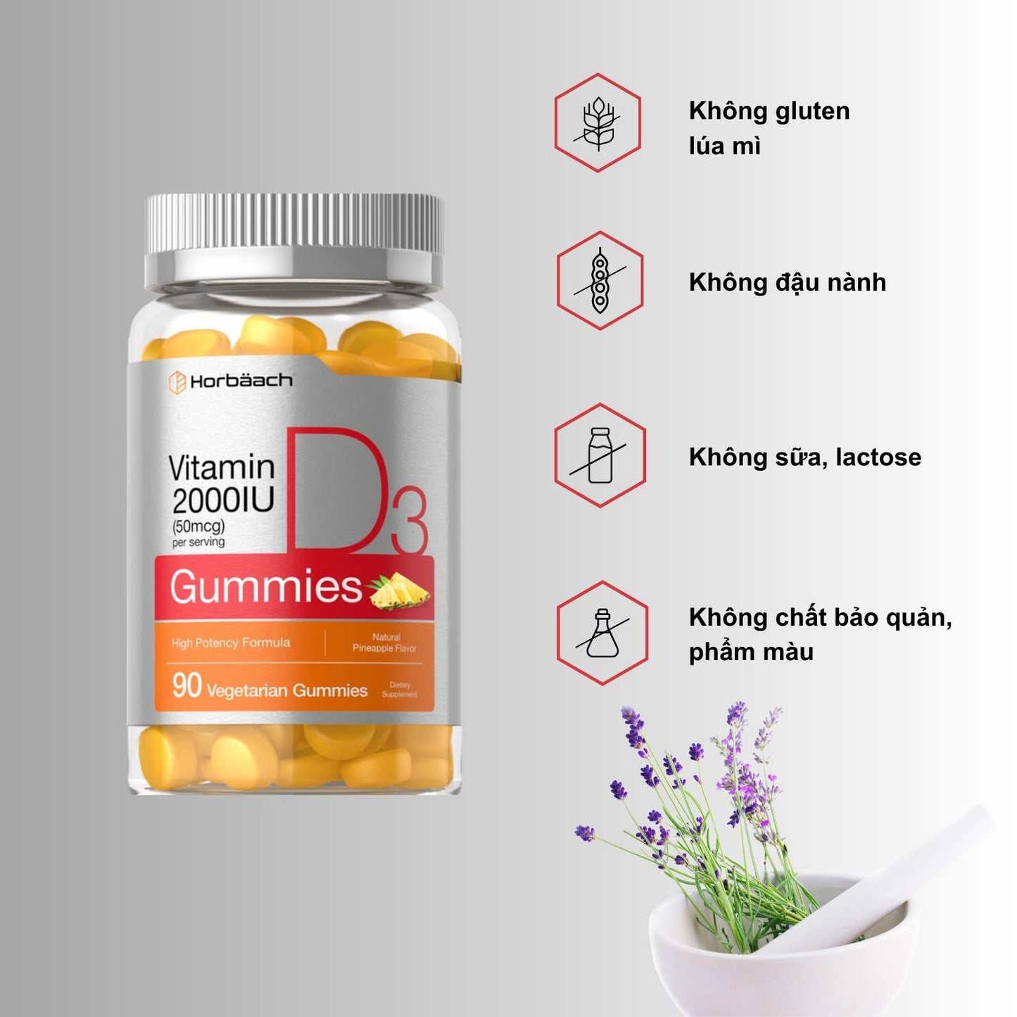 VITAMIN D3 2000IU | 90 viên kẹo dẻo